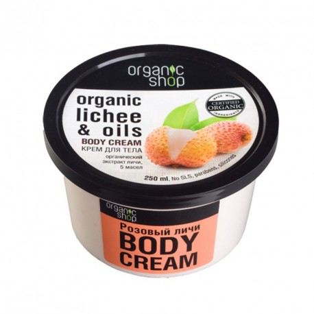 Lychee Body Cream and Organic Oils 250 ml Lychee Body Cream and Organic Oils 250 ml
