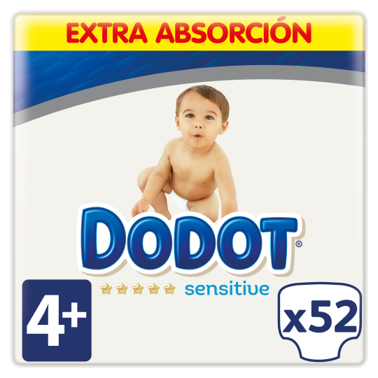 Dodot Sensitive Extra Talla 4+ 2x52 uds